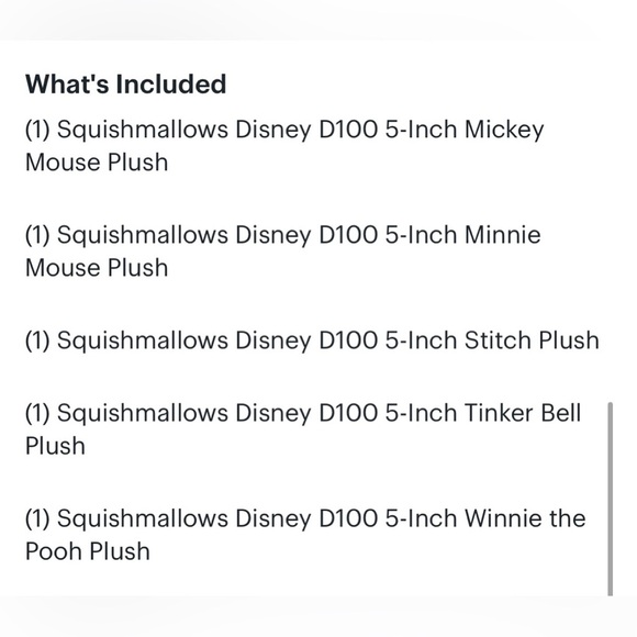 Jazwares - Disney 100 5" Original Squishmallows 5 Pack New in Box - Picture 7 of 7